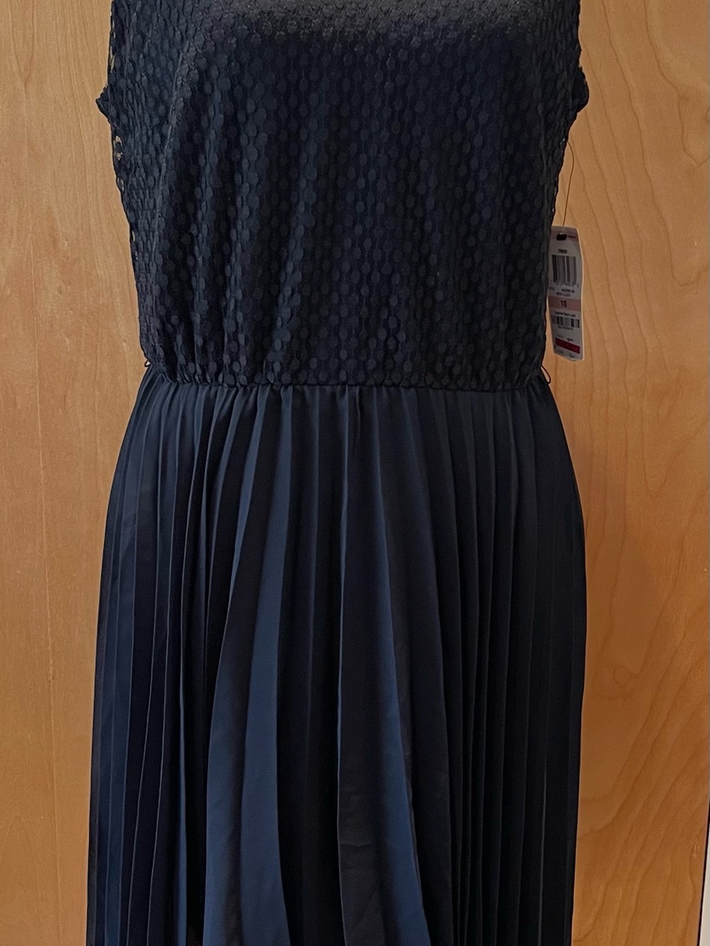 Pleated Black Midi Dress